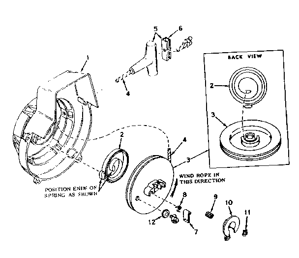 Craftsman 13181971 shroud & rewind starter diagram