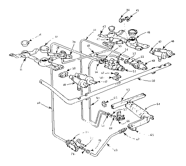 Kenmore 103714620 burner section diagram