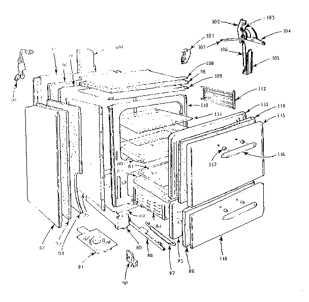 Kenmore 103714620 body section diagram