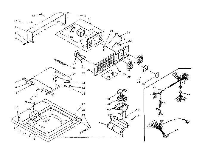 Kenmore 1106204301 top and console assembly diagram