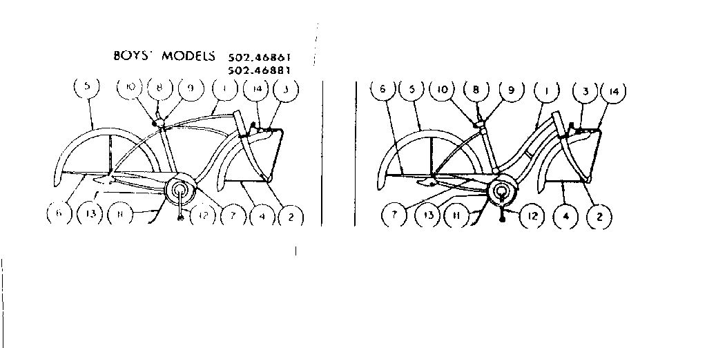 Sears 50246891 frame assembly diagram