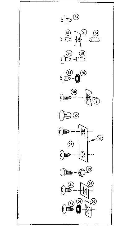 Sears 69660442 fastener combinations diagram