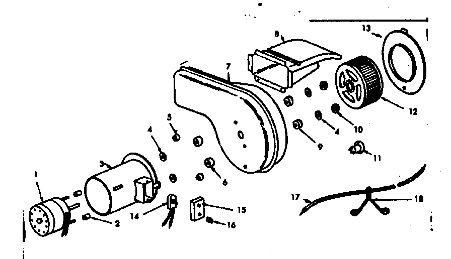 Kenmore 155707271 optional forced air blower 42-70016 diagram
