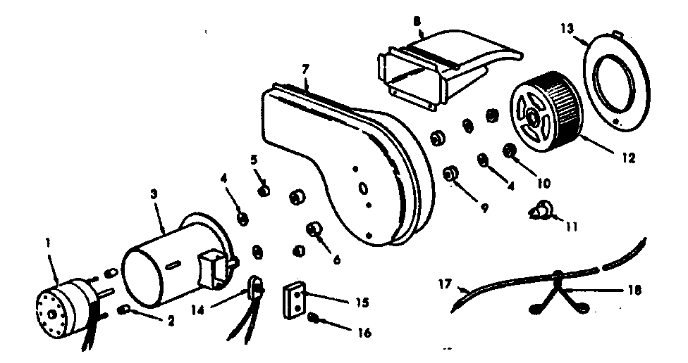Kenmore 15585487 optional forced air blower 42-70016 diagram