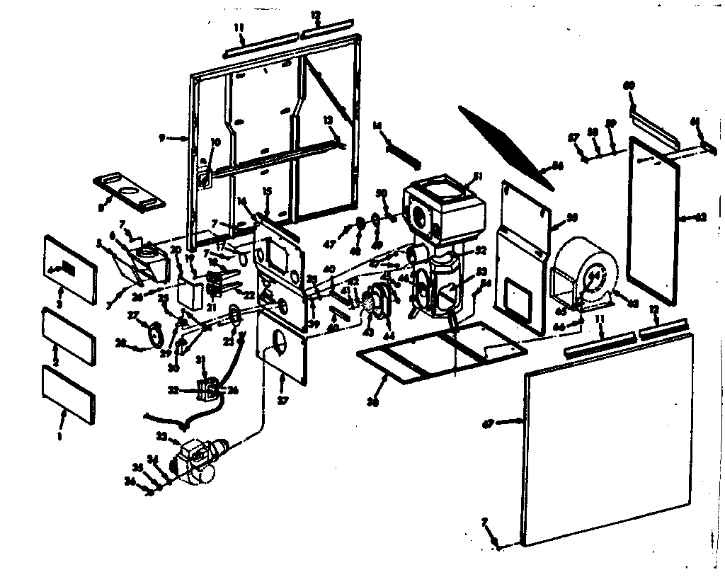 Kenmore 867742821 furnace assembly diagram