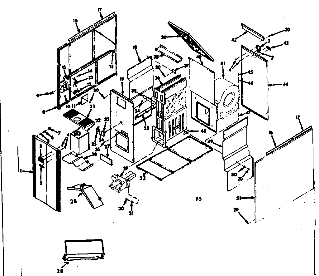 Kenmore 86777187 furnace assembly diagram