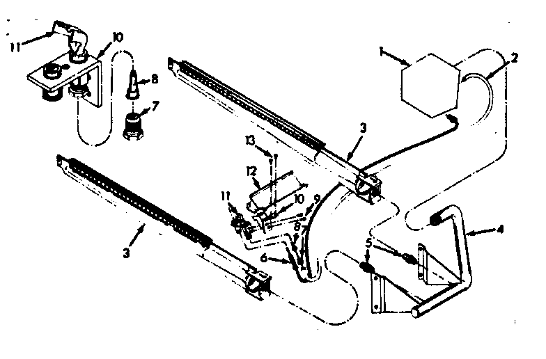 Kenmore 86777187 burner & manifold assembly diagram