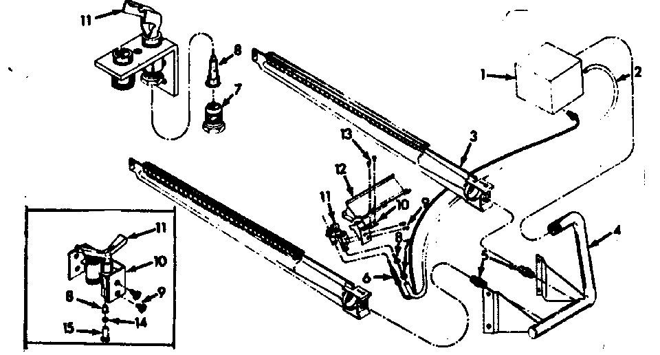 Kenmore 86776291 burner & manifold assembly diagram