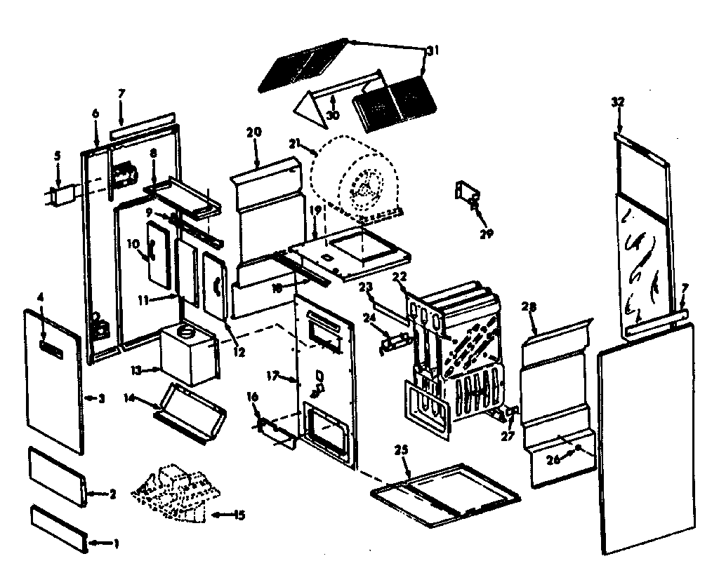Kenmore 867766713 furnace assembly diagram