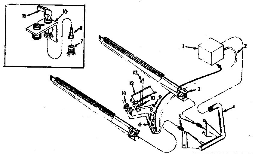 Kenmore 867766822 burner & manifold assembly diagram