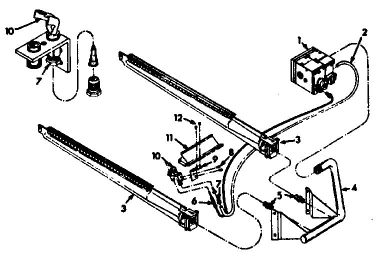 Kenmore 867769164 burner & manifold assembly diagram