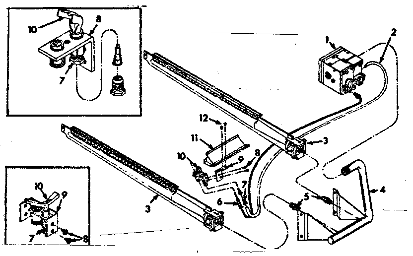 Kenmore 867769231 burner & manifold assembly diagram