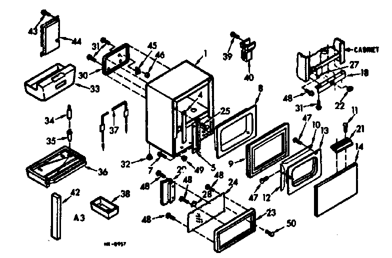 Kenmore 106678101 cabinet and door parts diagram