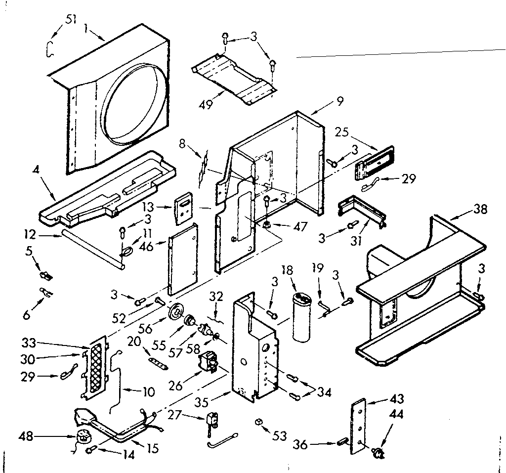 Kenmore 10670175 air flow parts diagram