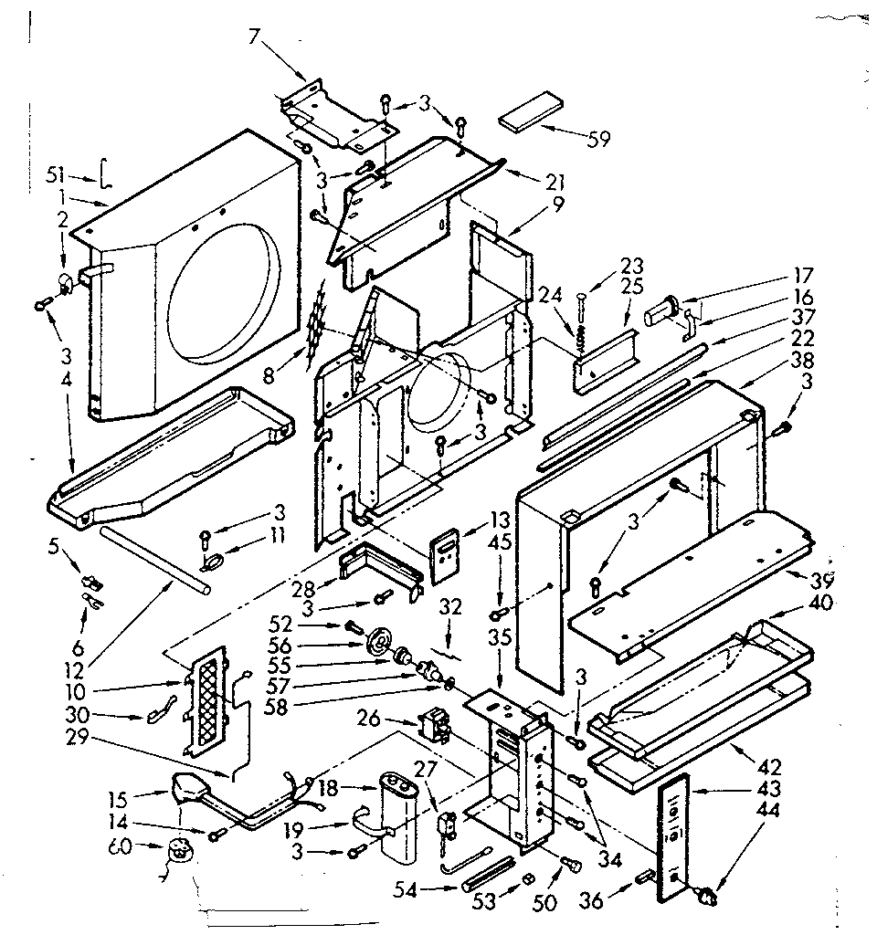 Kenmore 10670225 air flow parts diagram