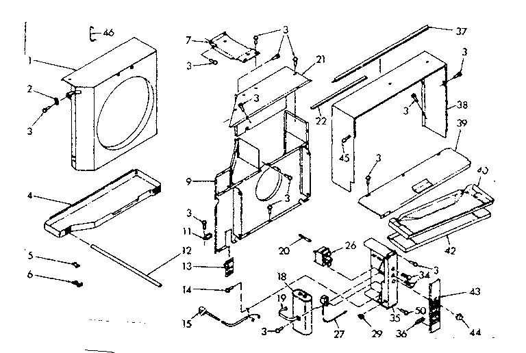 Kenmore 10670620 air flow parts diagram