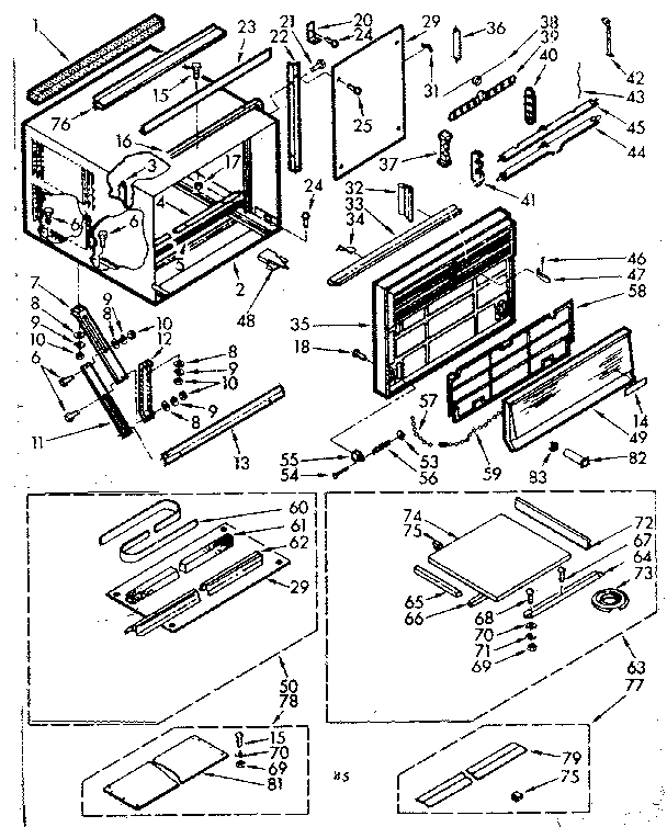 Kenmore 10670740 cabinet parts diagram