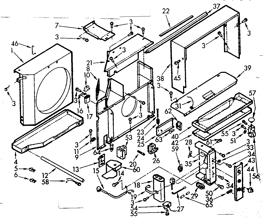 Kenmore 10670740 air flow parts diagram