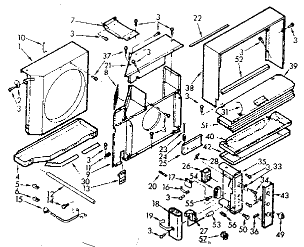 Kenmore 10670940 air flow parts diagram