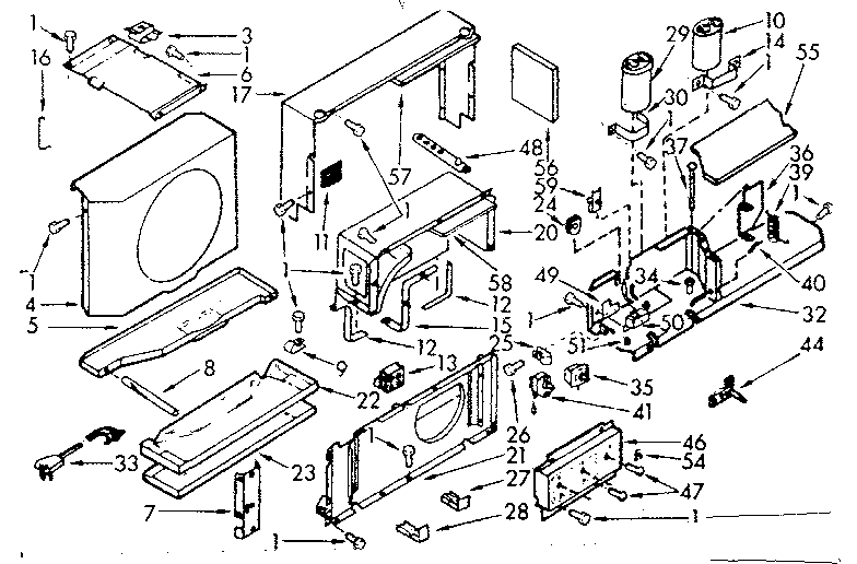 Kenmore 10671210 air flow parts diagram