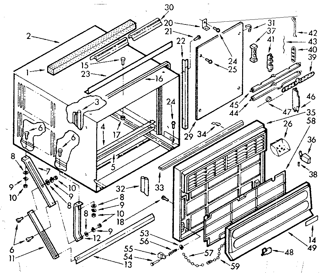 Kenmore 10671800 cabinet parts diagram
