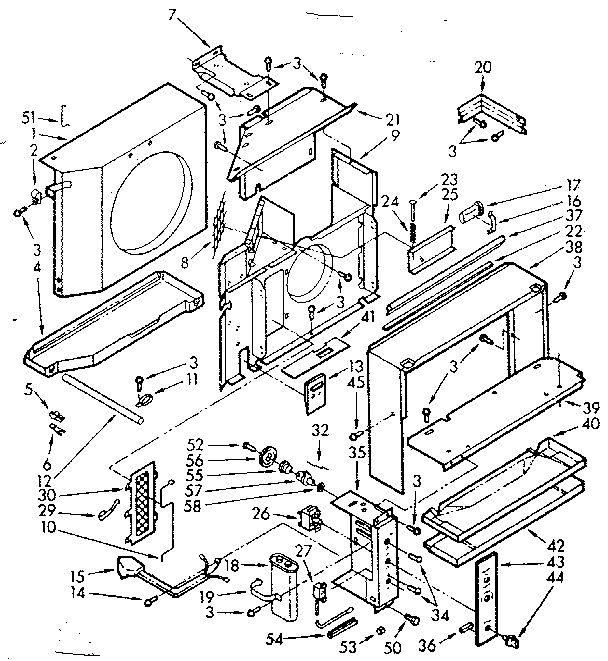Kenmore 10671800 air flow parts diagram