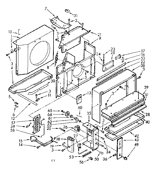 Kenmore 10671940 air flow parts diagram