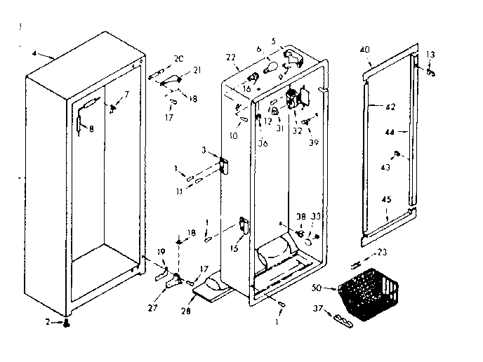 Kenmore 106720124 cabinet parts diagram