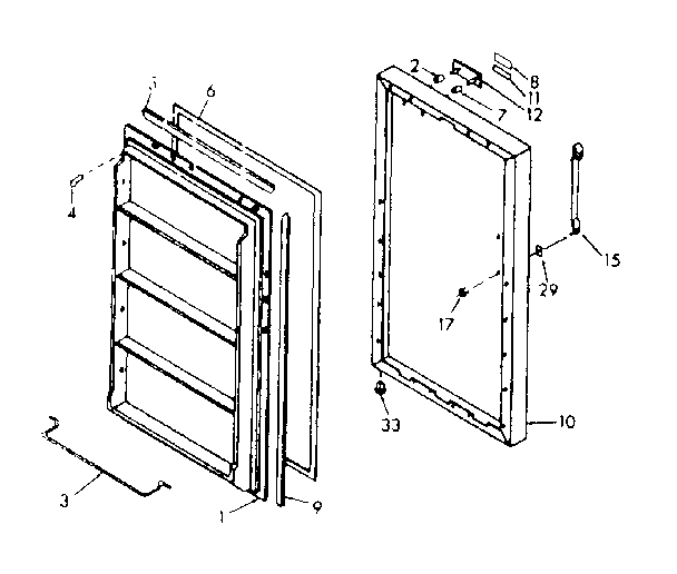 Kenmore 106720124 door parts diagram