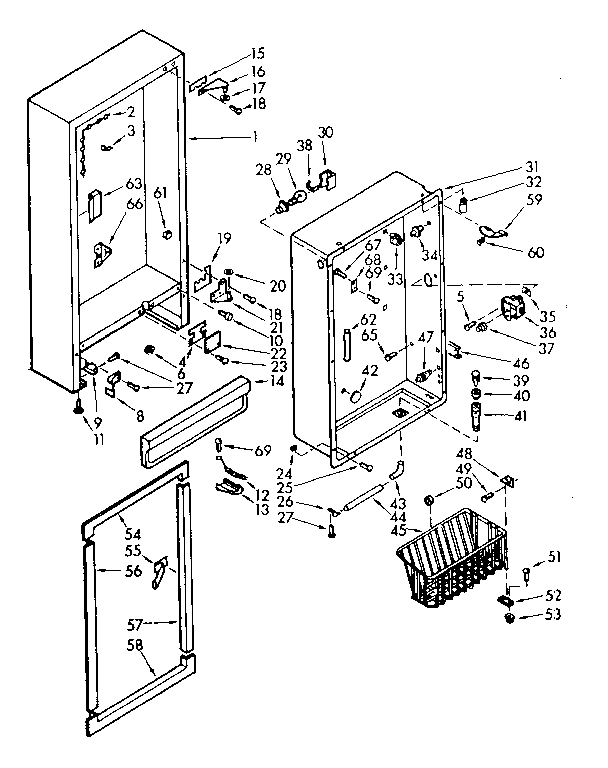 Kenmore 106720421 cabinet parts diagram