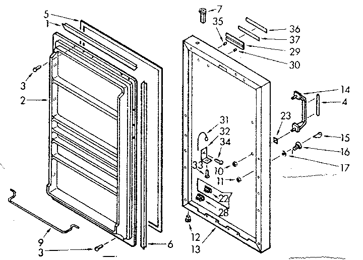 Kenmore 106720421 door parts diagram