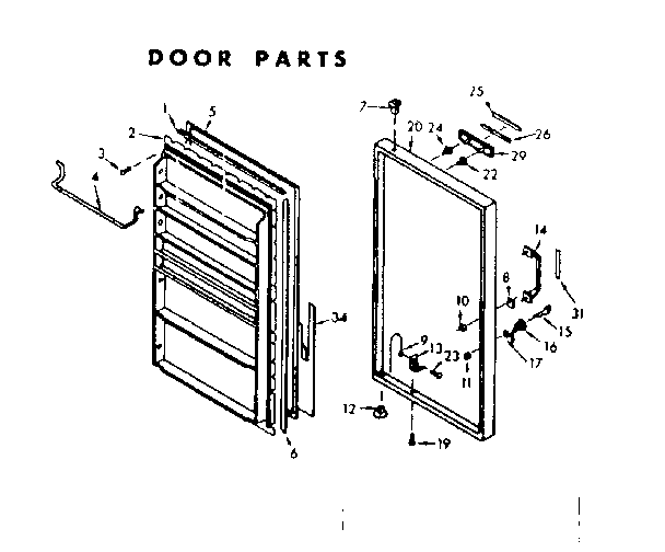 Kenmore 106720440 door parts diagram