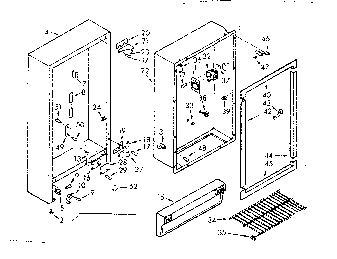Kenmore 106721200 cabinet parts diagram