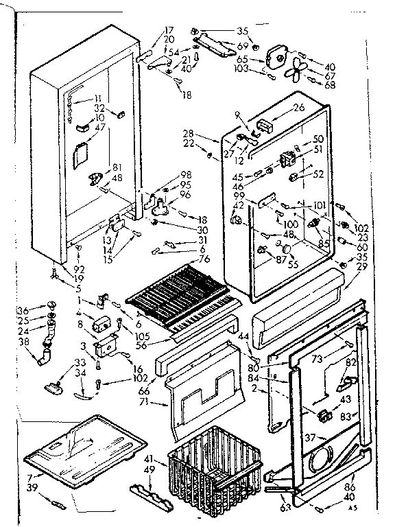 Kenmore 106721240 cabinet parts diagram