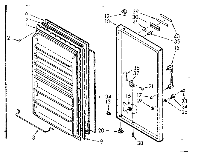 Kenmore 106721240 door parts diagram