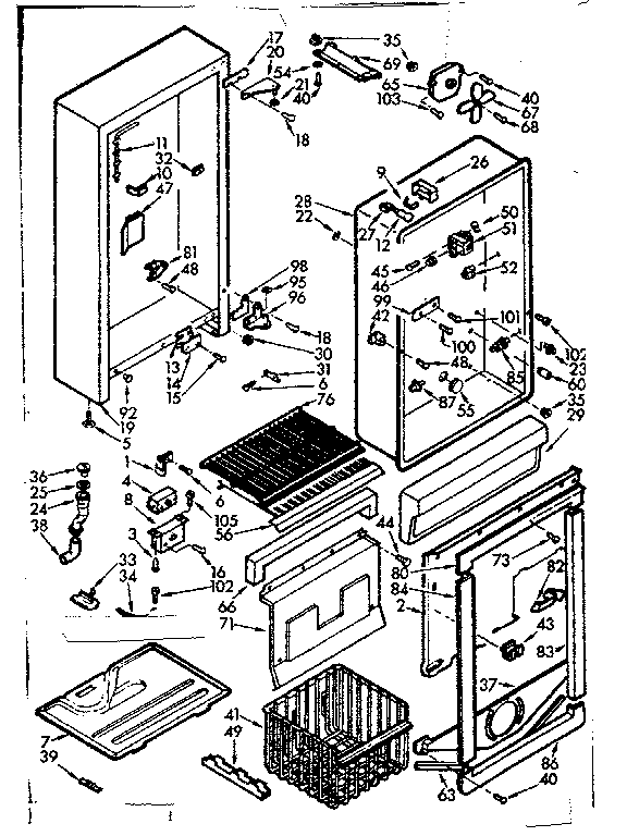 Kenmore 106721241 cabinet parts diagram
