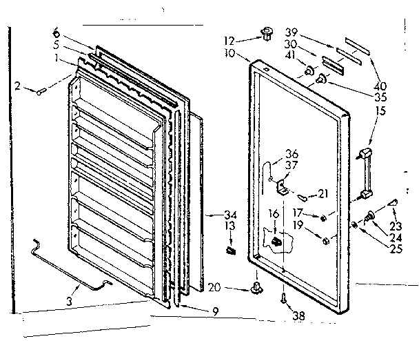 Kenmore 106721241 door parts diagram