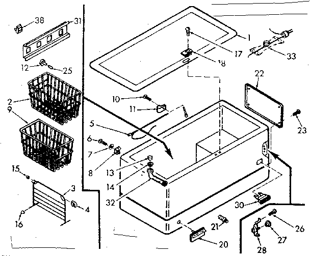 Kenmore 198711440 cabinet parts diagram