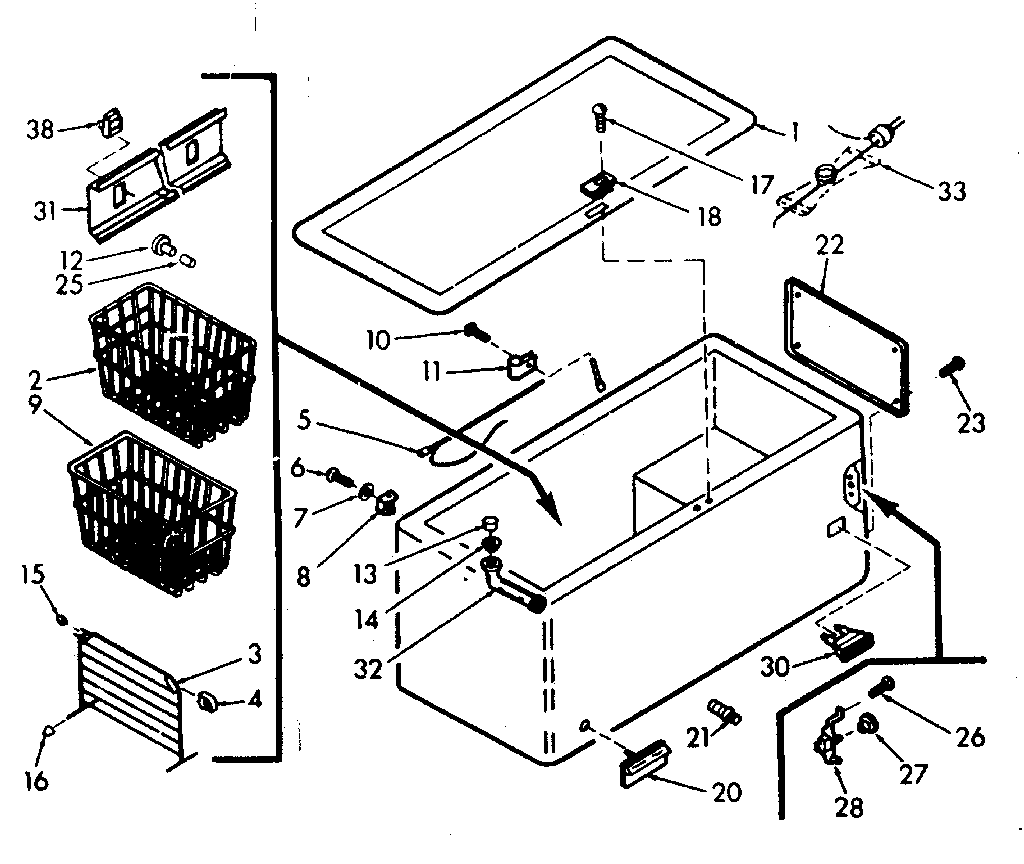 Kenmore 198711471 cabinet parts diagram