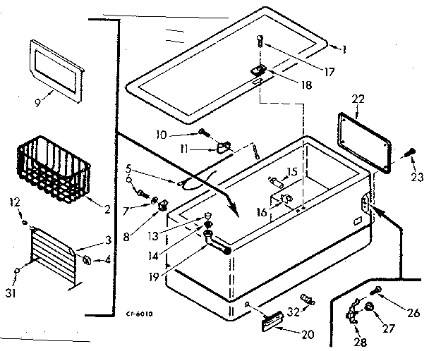 Kenmore 198711622 cabinet parts diagram