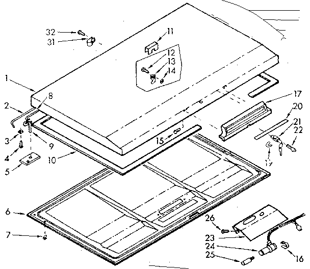 Kenmore 198711622 door parts diagram