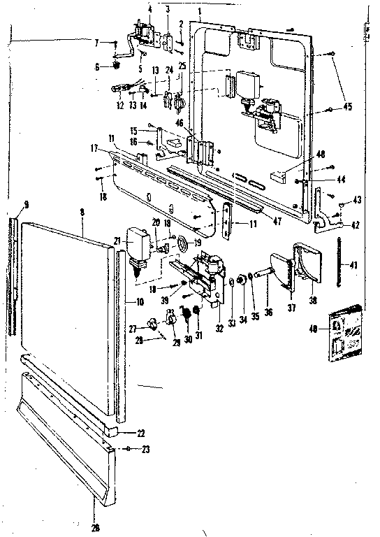 Kenmore 587718500 door and access panel details diagram