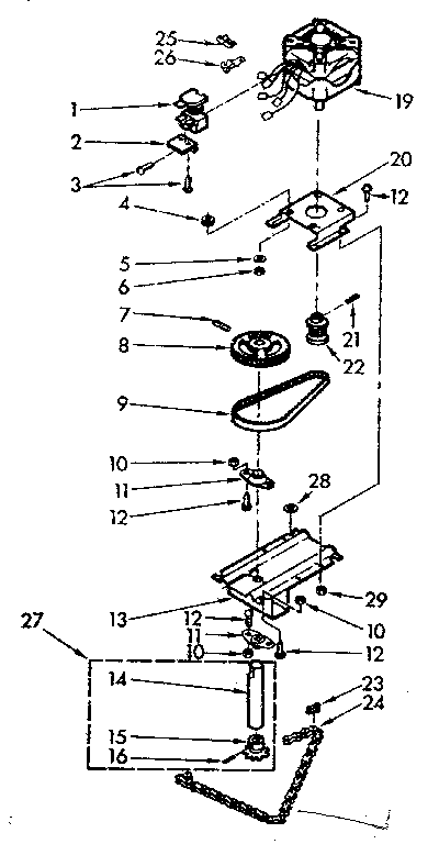 Kenmore 66542601 motor & drive assembly diagram