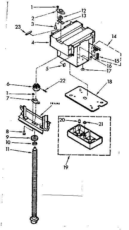 Kenmore 66542601 power screw & ram assembly diagram