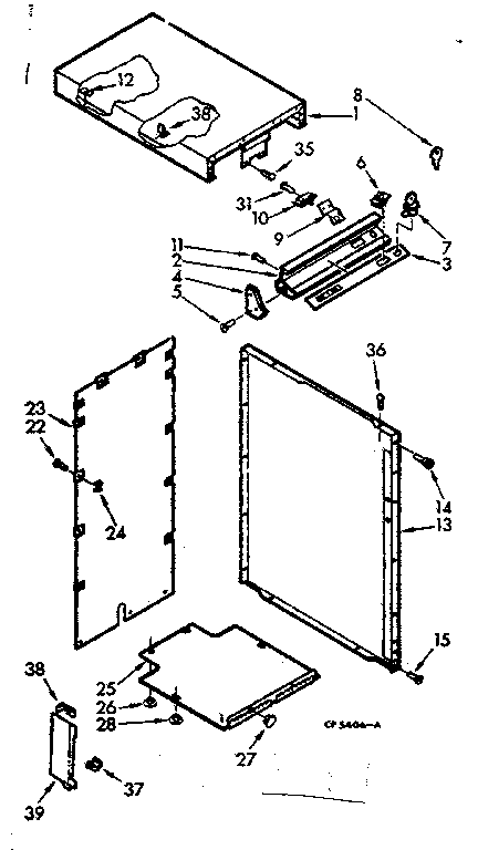 Kenmore 66542601 cabinet & control assembly diagram