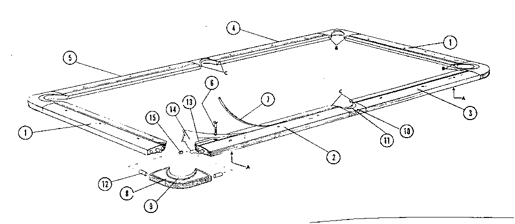 Sears 21125169 bumper rail assembly diagram