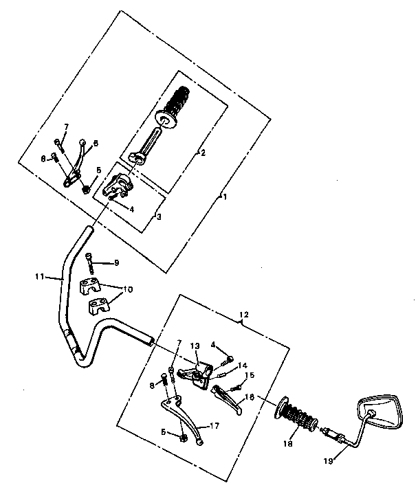 Sears 8087 handlebar and lever assembly diagram
