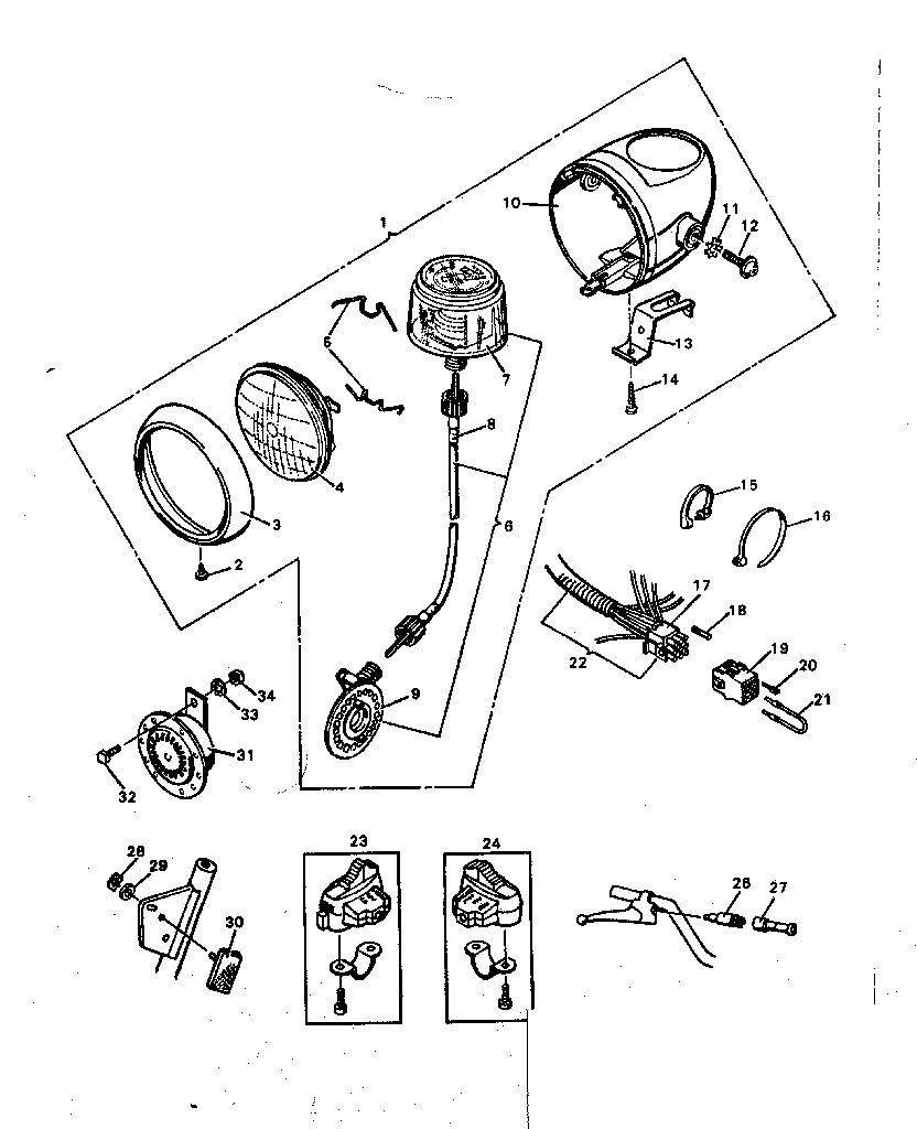 Sears 8087 headlight and switches diagram