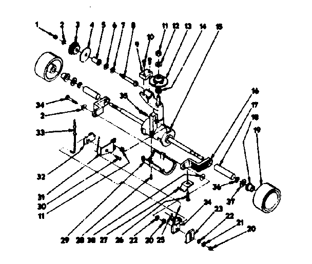 Kenmore 1753195082 wheel and axel assembly diagram