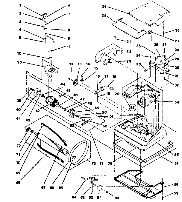 Kenmore 1753292281 nozzle and motor assembly diagram